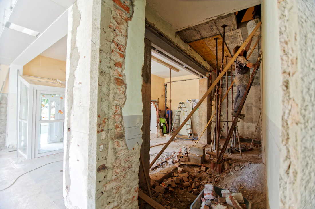 Interior wall opened up during a renovation